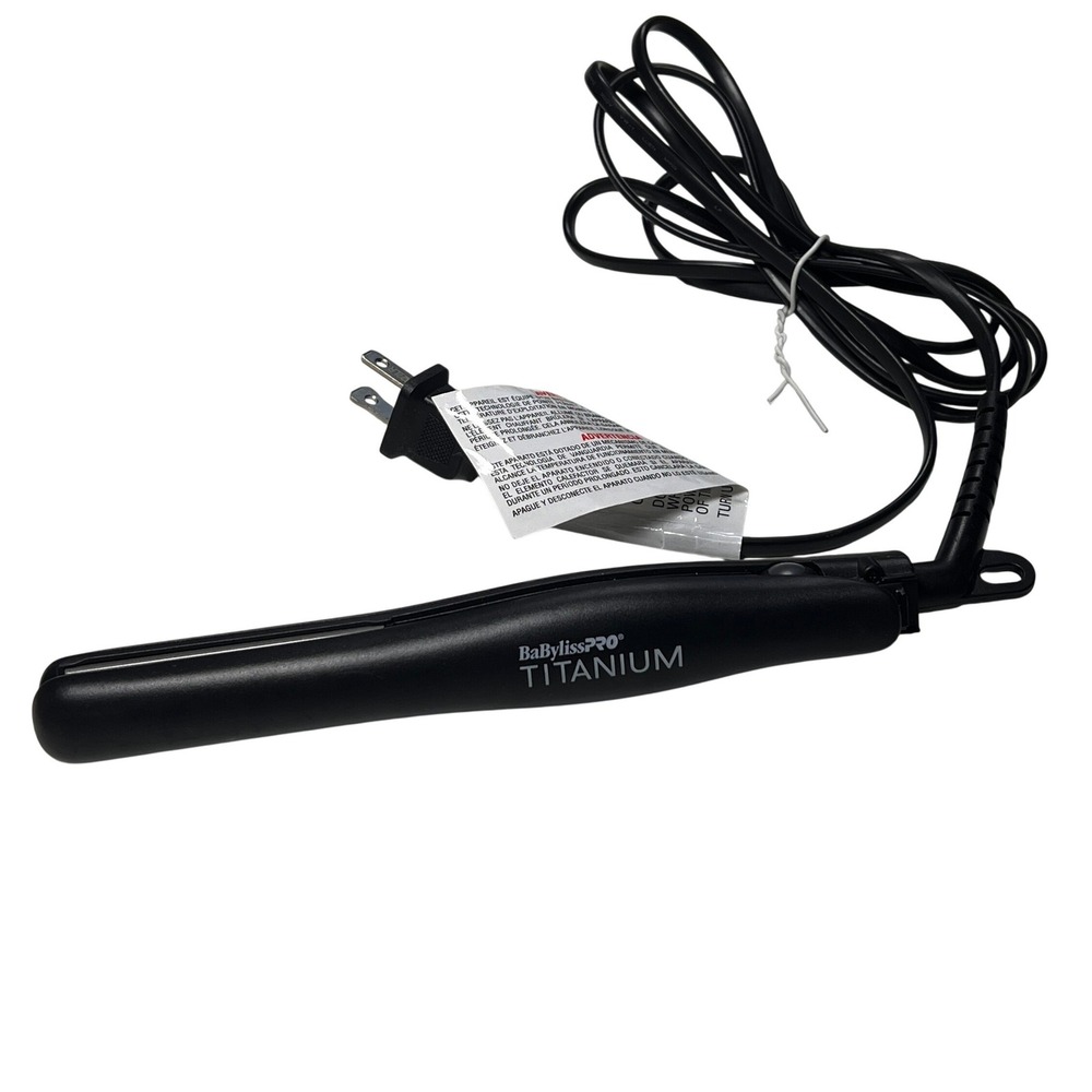 BaByliss PRO Nano Titanium Mini Straightening Iron Black BT137 Travel Portable